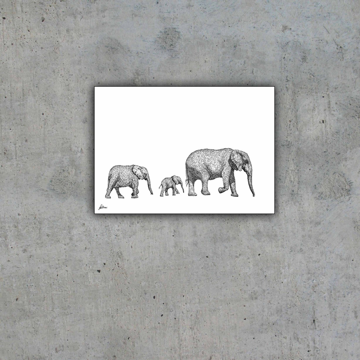 Elephants Walking Limited Edition Print