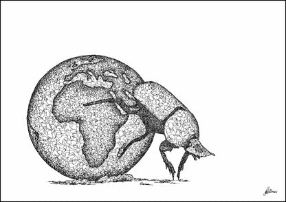 Dung beetle "What really pushes earth around" Limited Edition Print