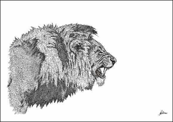 Lion And The Cub - Pen Drawing | PeakD