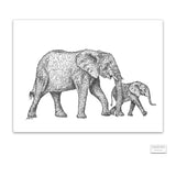 Original Artwork - J Patterson - Mother and Baby Elephant