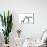 African Elephant and a Acacia Tree Limited Edition Print